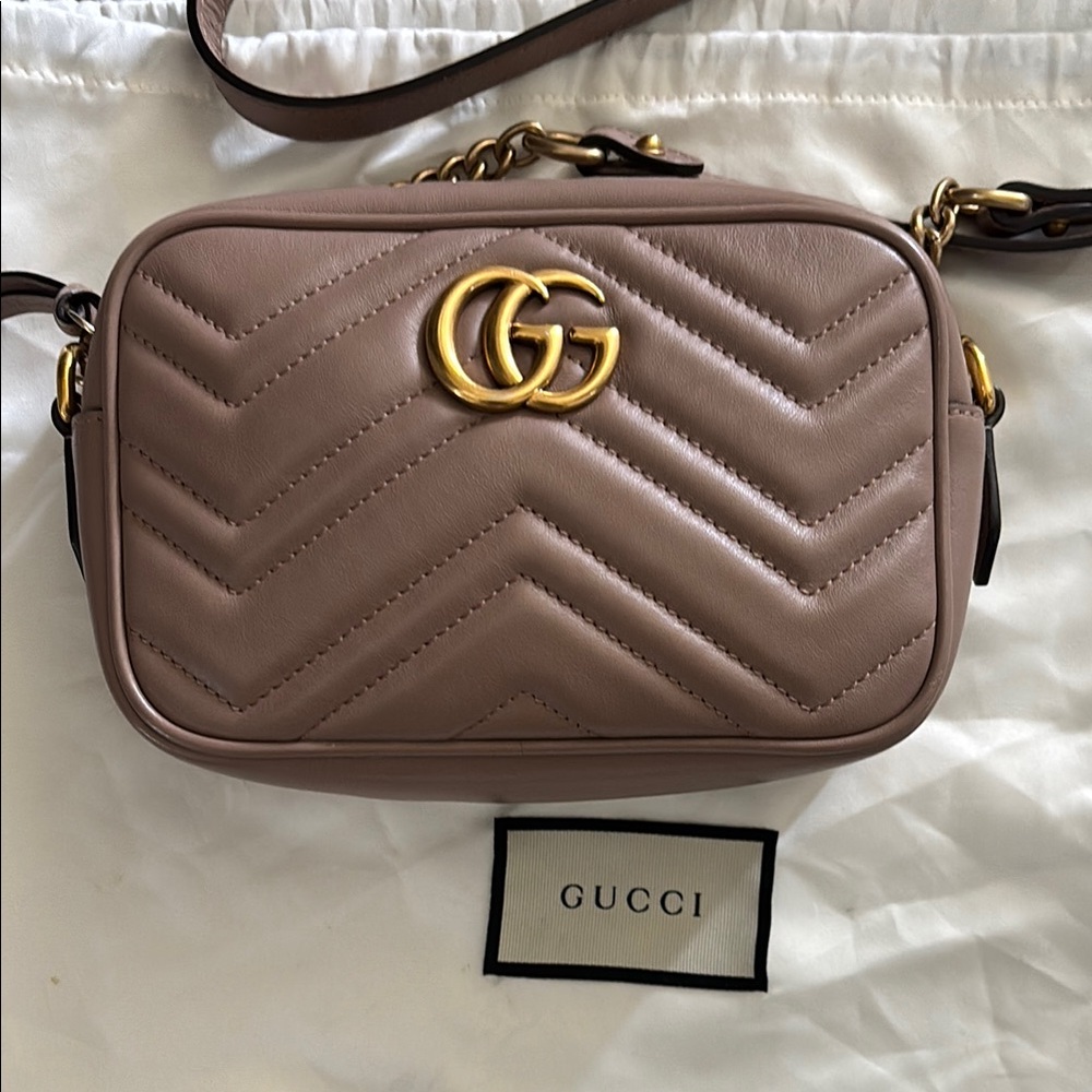 Gucci GG marmont leather mini camera bag